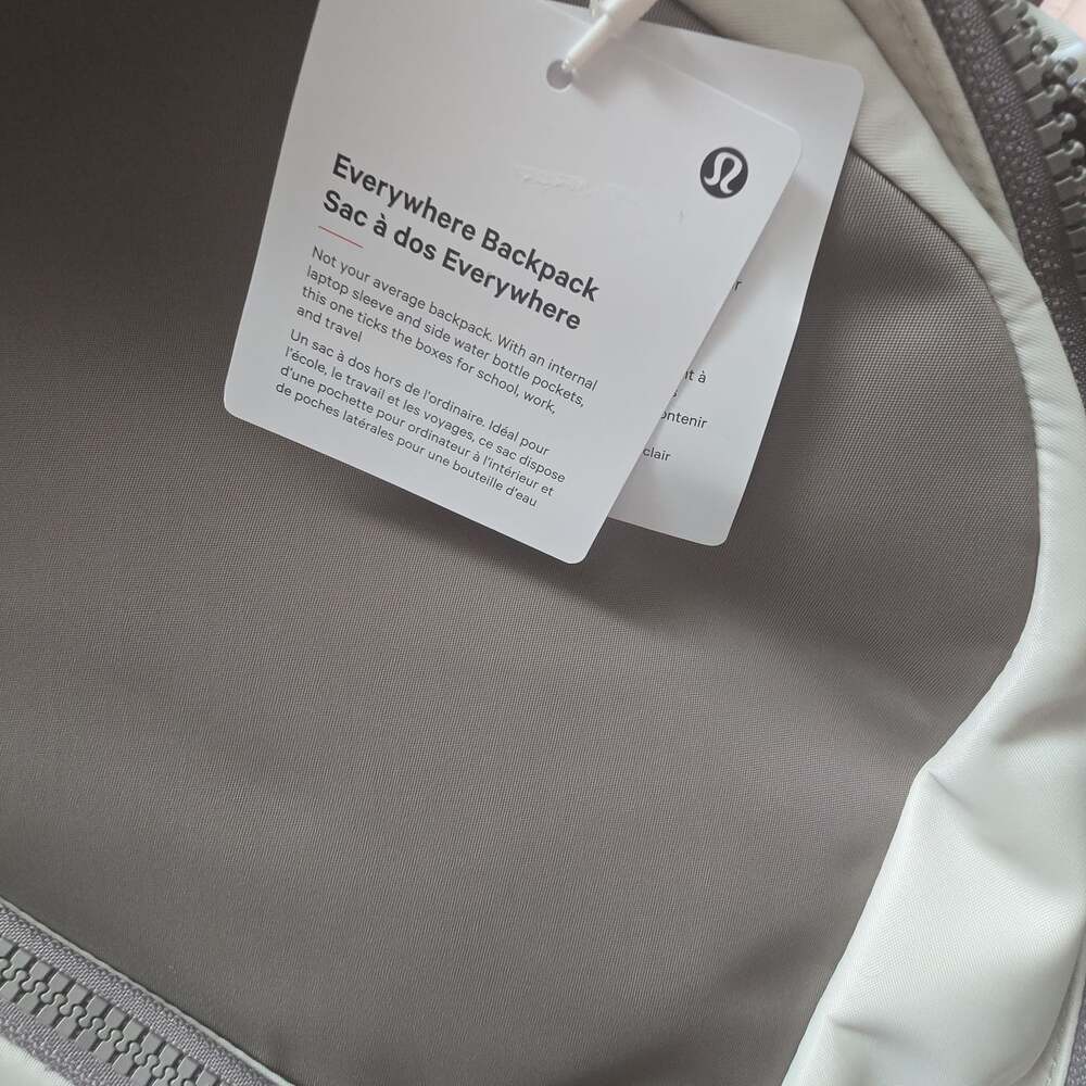 Lululemon New Crew Backpack in Warm Ash Grey/Light Ivory/Sheer Oak - Picture 7 of 8